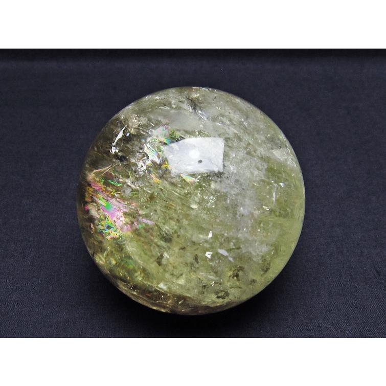 シトリンクォーツ 丸玉 虹入り 79mm シトリン スフィア 一点物 送料