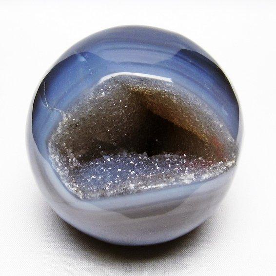 アゲート 笑口丸玉 ジオード スフィア 丸玉 一点物 送料無料 151-5625