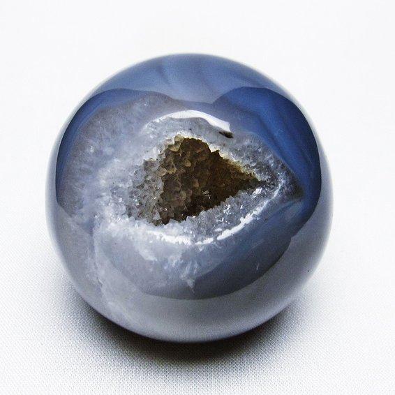 笑口瑪瑙スフィア　ジオード　丸玉 アゲート 笑口丸玉 ジオード スフィア 丸玉 一点物 151-5644 : 天然石