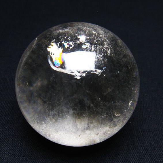 水晶 スフィア 丸玉 虹入り 53mm 水晶玉 一点物 151-6135 : 天然石