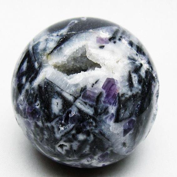 スファレライトアメジスト共生　スフィア　丸玉　素敵な逸品 スファレライトアメジスト共生スフィア丸玉素敵な逸品
