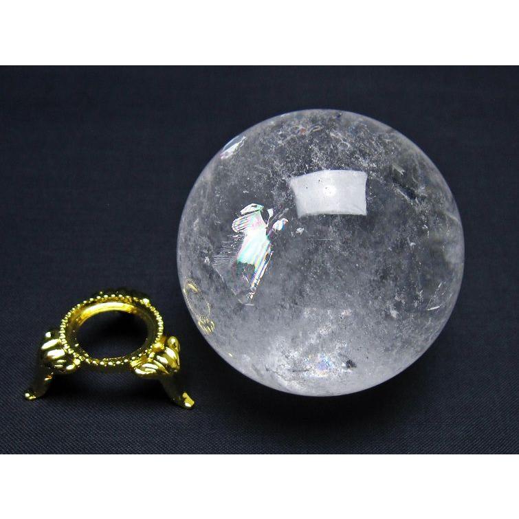 水晶 丸玉 虹入り 59mm スフィア 水晶玉 球体 玉 一点物 151-7815