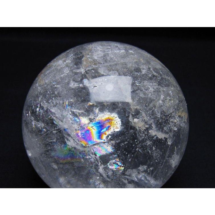 水晶 丸玉 虹入り 75mm 水晶玉 球体 玉 浄化用水晶 crystal quartz 