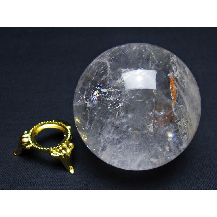水晶 丸玉 虹入り 62mm クリスタル スフィア お守り 浄化 水晶玉 球体