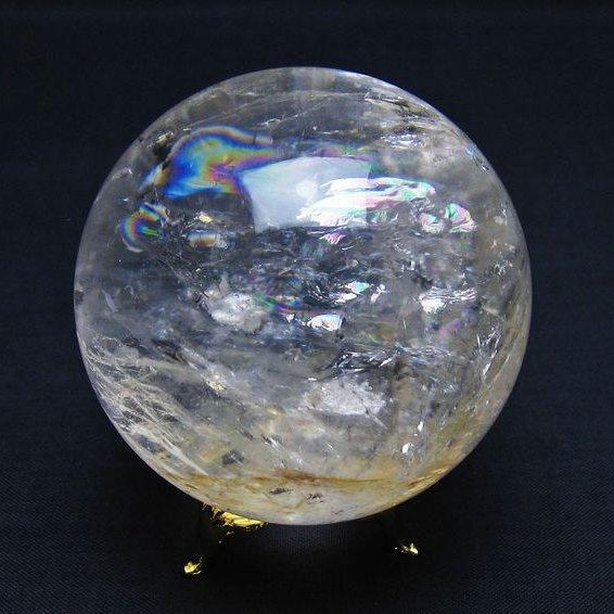 水晶 丸玉 虹入り 62mm スフィア 水晶玉 球体 玉 一点物 [送料無料