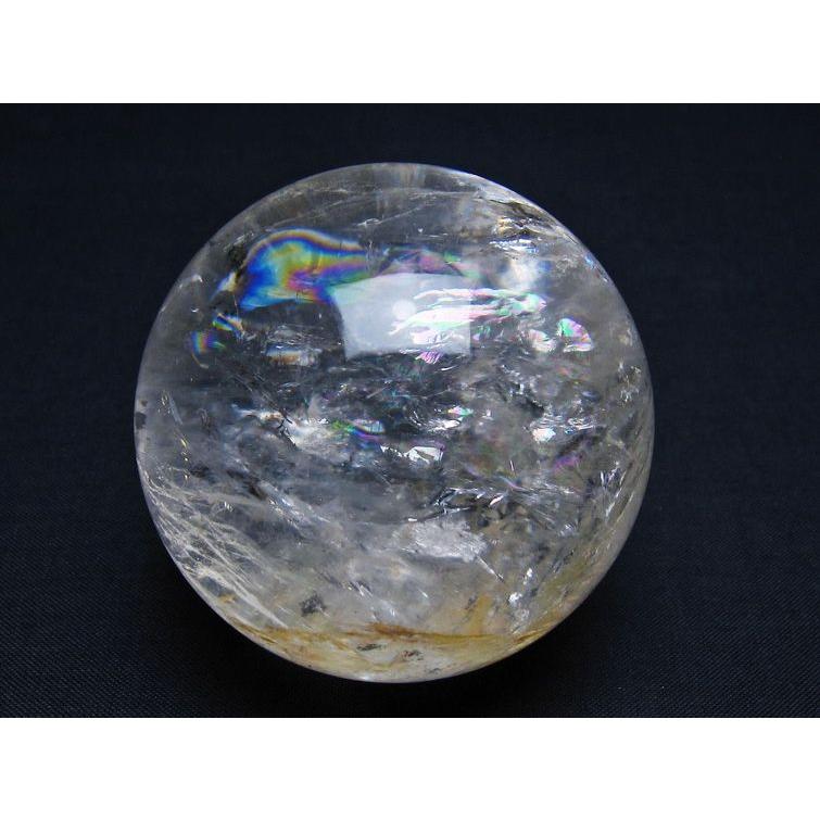 水晶 丸玉 虹入り 62mm スフィア 水晶玉 球体 玉 一点物 [送料無料