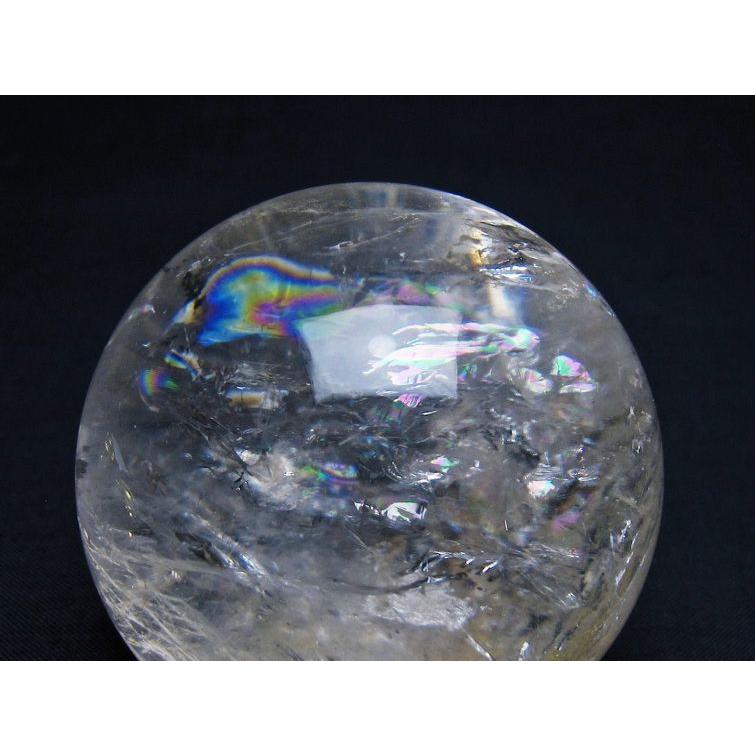 水晶 丸玉 虹入り 62mm スフィア 水晶玉 球体 玉 一点物 [送料無料