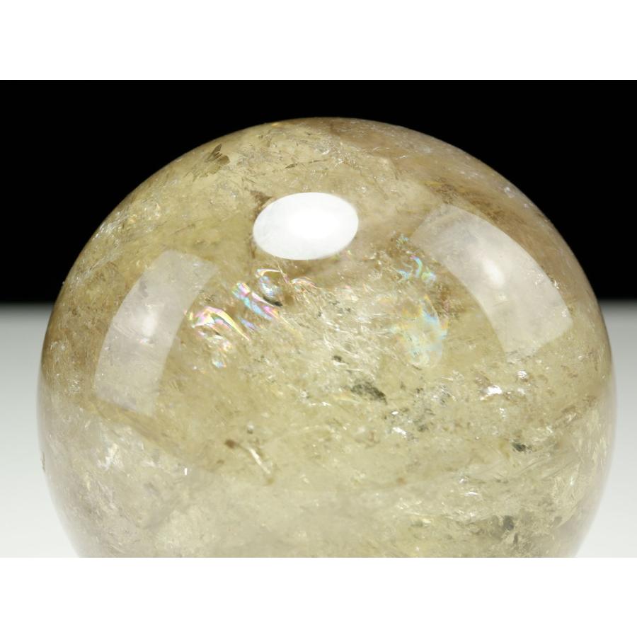 シトリン 丸玉 虹入り 66mm シトリンクォーツ スフィア 一点物 [送料