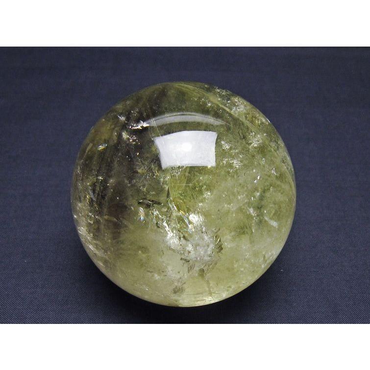 シトリン 丸玉 虹入り 75mm シトリンクォーツ スフィア 一点物 [送料