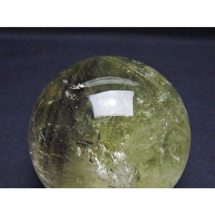 シトリン 丸玉 虹入り 75mm シトリンクォーツ スフィア 一点物 [送料