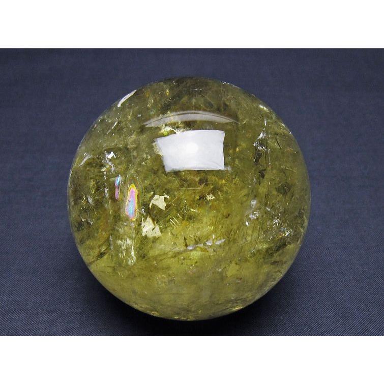 シトリン 丸玉 虹入り 70mm シトリンクォーツ スフィア 一点物