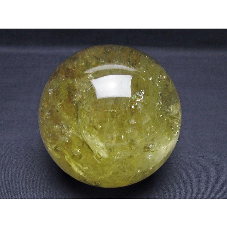 シトリン 丸玉 虹入り 83mm シトリンクォーツ スフィア 一点物 [送料
