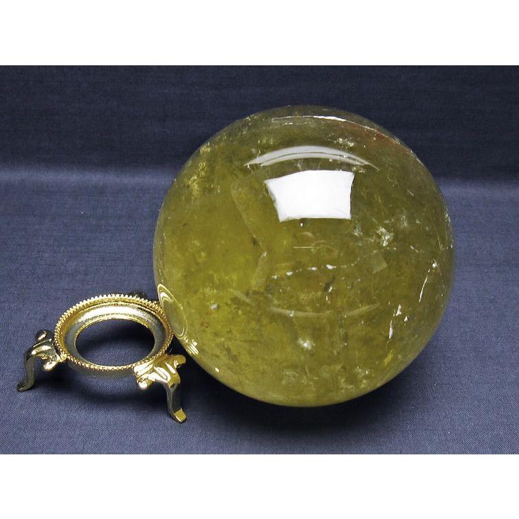 1.6Kg シトリン 丸玉 虹入り 108mm シトリンクォーツ スフィア 一点物