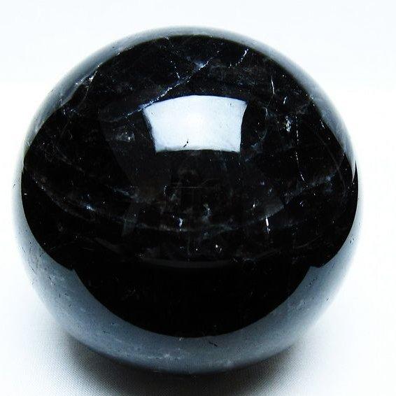 モリオン 黒水晶 丸玉 スフィア 75mm 天然石 パワーストーン 高品質・山東省産]モリオン丸玉/天然黒水晶スフィア（直径約47.4