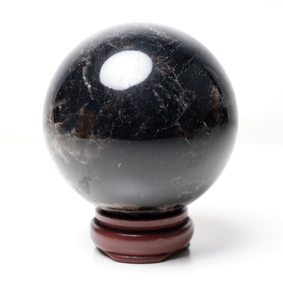 1.4Kg モリオン 丸玉 98mm 黒水晶 スフィア 一点物 151-8550 : 天然石