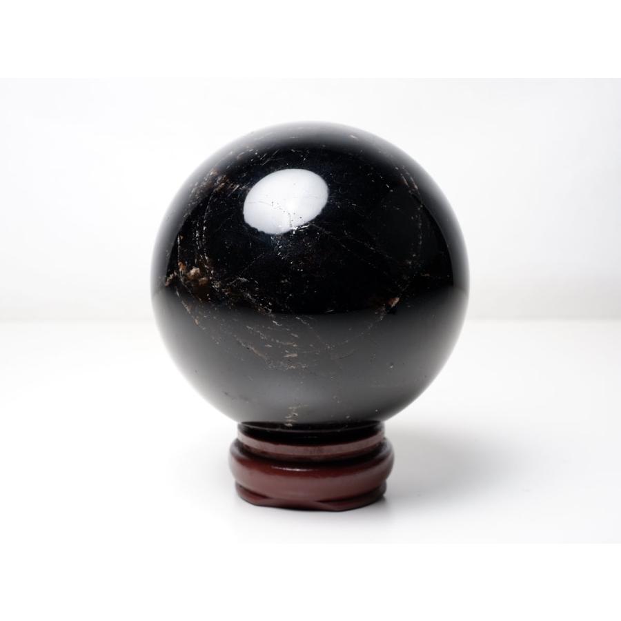 モリオン 1.5Kg 丸玉 105mm 黒水晶 スフィア 一点物 送料無料 151-8573