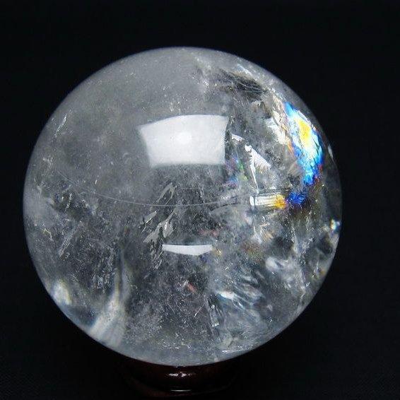 水晶 丸玉 虹入り 56mm スフィア 置物 水晶玉 一点物 151-8734