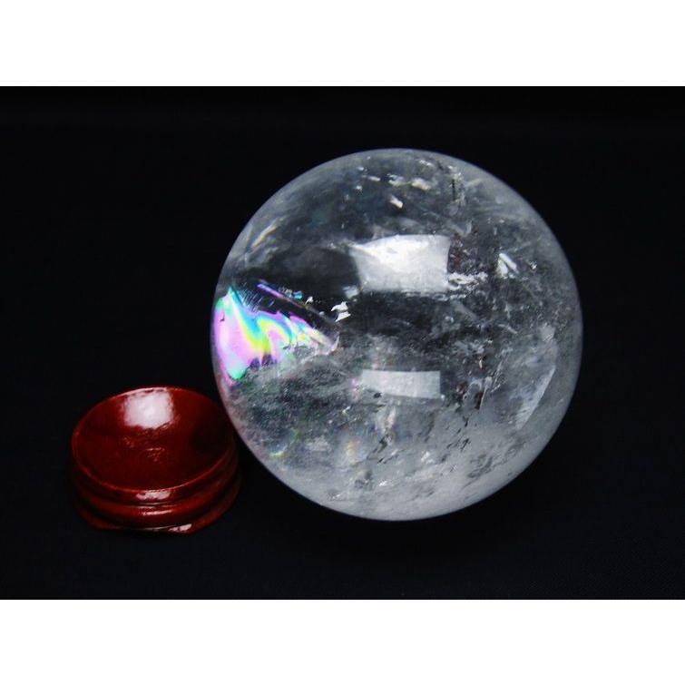 水晶 丸玉 虹入り 69mm スフィア 置物 水晶玉 一点物 送料無料 151 