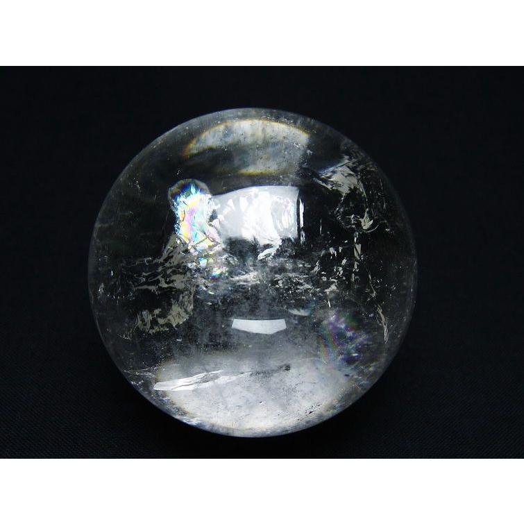 水晶 丸玉 虹入り 56mm スフィア 置物 水晶玉 一点物 送料無料 151-8785_2