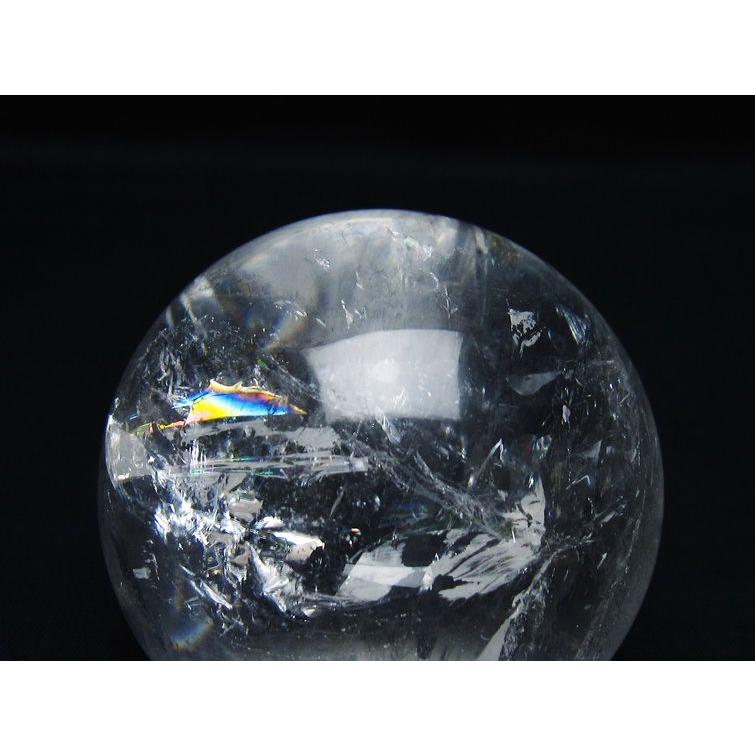 水晶 丸玉 虹入り 70mm スフィア 置物 水晶玉 一点物 送料無料 151