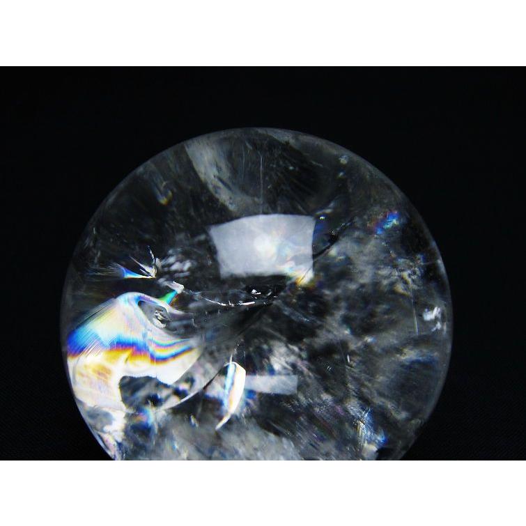 水晶 丸玉 虹入り 57mm スフィア 置物 水晶玉 一点物 送料無料 151