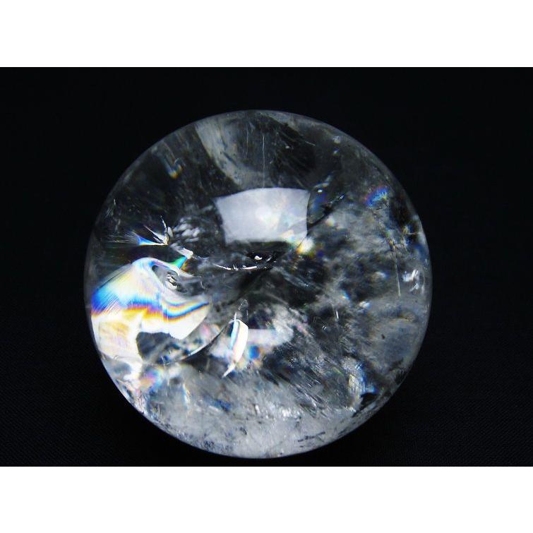 水晶 丸玉 虹入り 57mm スフィア 置物 水晶玉 一点物 送料無料 151