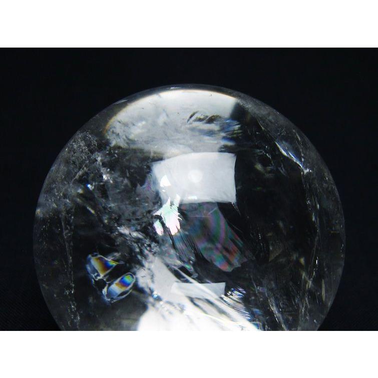 水晶 丸玉 虹入り 56mm スフィア 置物 水晶玉 一点物 送料無料 151
