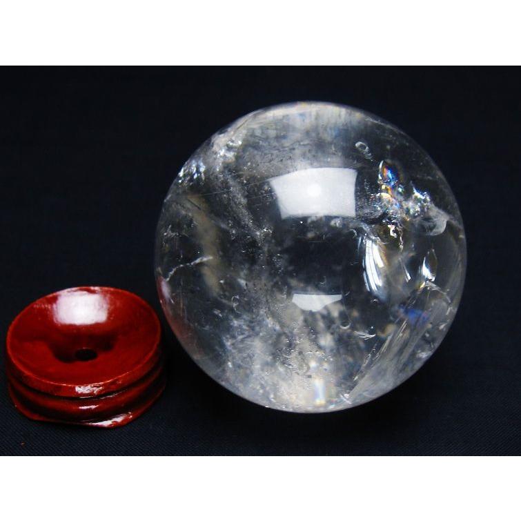 水晶 丸玉 61mm スフィア 置物 水晶玉 一点物 送料無料 151-9057