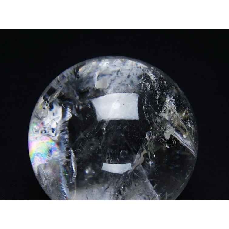水晶 丸玉 虹入り 62mm スフィア 置物 水晶玉 一点物 送料無料 151