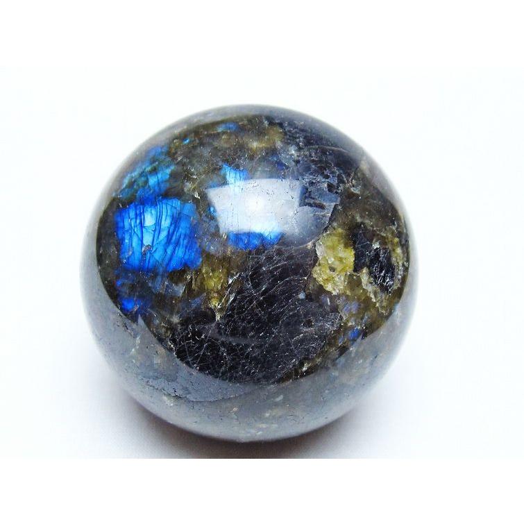 ラブラドライト 丸玉 64mm スフィア 置物 一点物 151-9105 : 天然石
