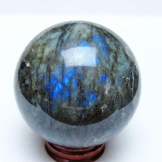 ラブラドライト 丸玉 65mm スフィア 置物 一点物 151-9108 : 天然石