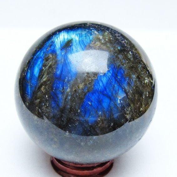 ラブラドライト 丸玉 70mm スフィア 置物 一点物 151-9115 : 天然石