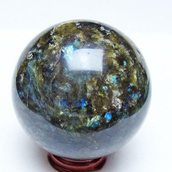 天然石　ラブラドライト　約6.5キロ　丸玉 1.8Kgパワーストーン 天然石 ラブラドライト丸玉 110mm t571-5088