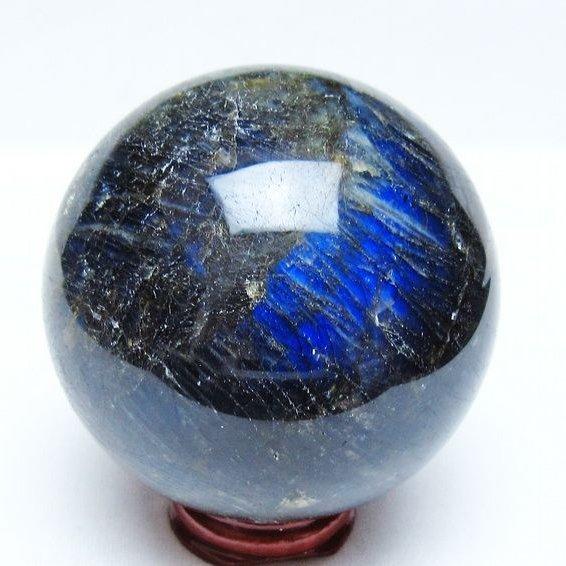 ラブラドライト 丸玉 75mm スフィア 置物 一点物 151-9132 : 天然石