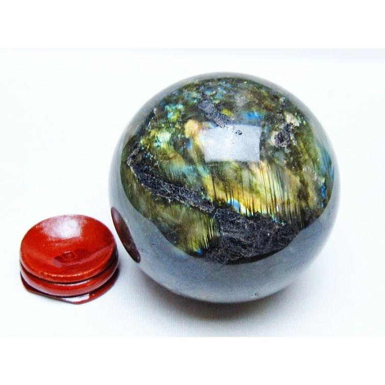 ラブラドライト 丸玉 75mm スフィア 一点物 151-9175 : 天然石