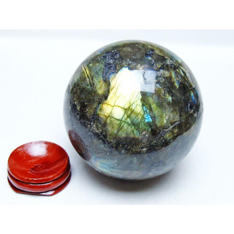 ラブラドライト 丸玉 75mm スフィア 一点物 151-9177 : 天然石