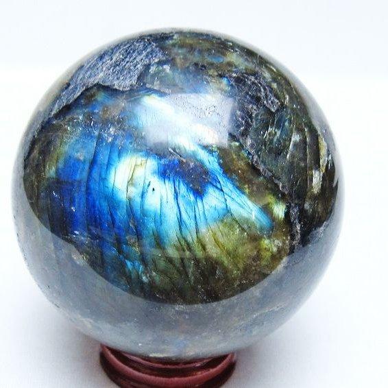 ラブラドライト 丸玉 74mm スフィア 一点物 151-9183 : 天然石