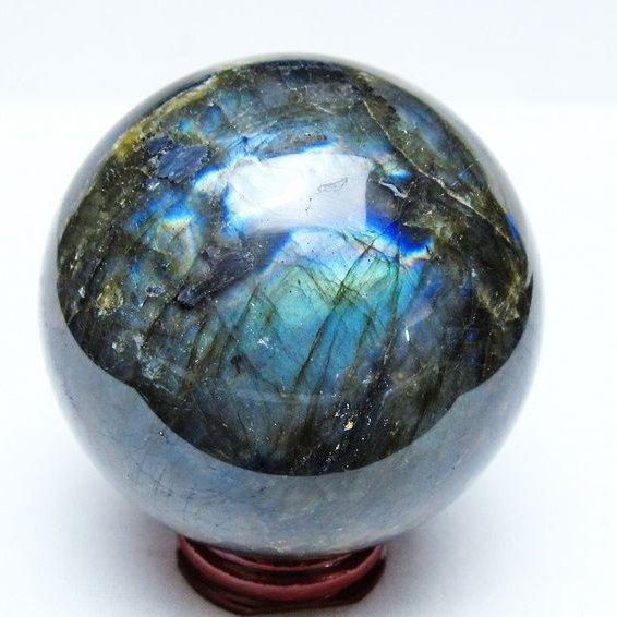 ラブラドライト 丸玉 73mm スフィア 一点物 151-9187 : 天然石