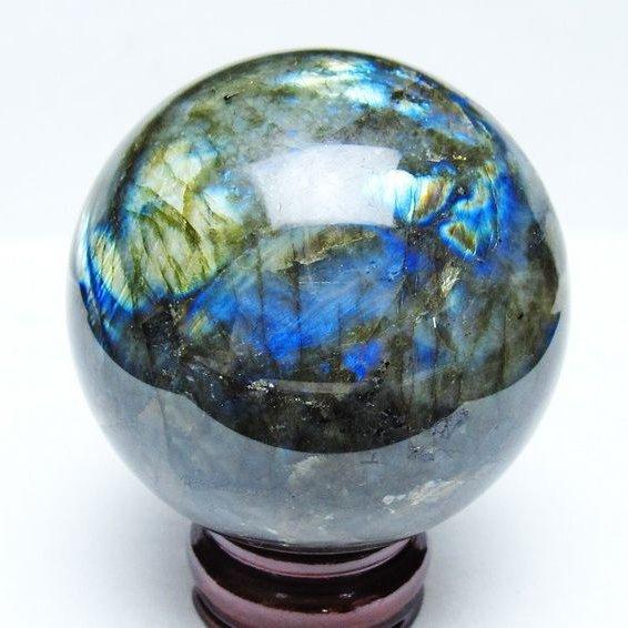 ラブラドライト 丸玉 86mm スフィア 一点物 151-9216 : 天然石