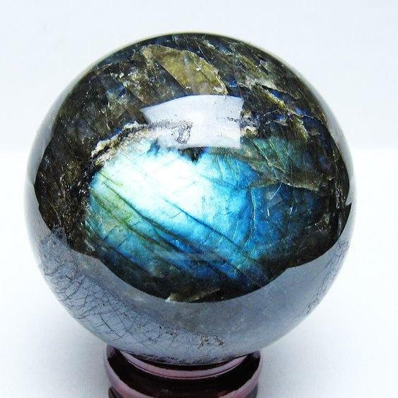 ラブラドライト 丸玉 87mm スフィア 一点物 151-9219 : 天然石