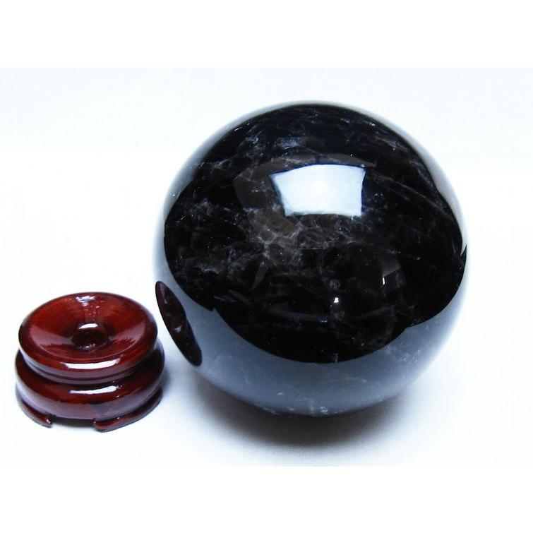 1.1Kg モリオン 黒水晶 丸玉 93mm スフィア 一点物 151-9338 : 天然石