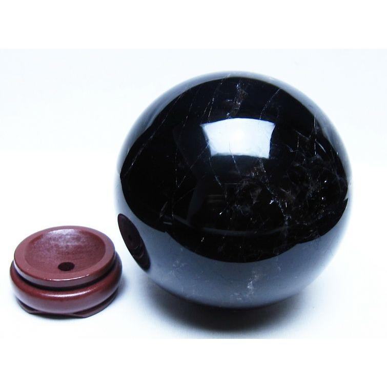 1.8Kg モリオン 黒水晶 丸玉 113mm スフィア 一点物 送料無料 151-9424