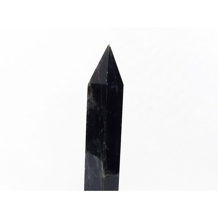 モリオン 六角柱 黒水晶 ポイント 置物 原石 台座付属 一点物 152-2240 