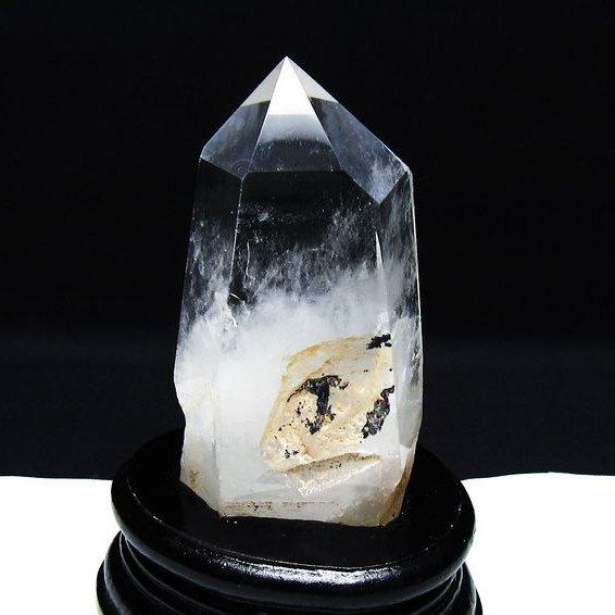 水晶 六角柱 台座付属 一点物 [送料無料] 152-3072 : 天然石