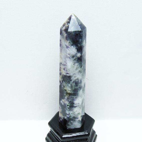 エンジェルフェザー フローライト 六角柱 台座付属 一点物 [送料無料