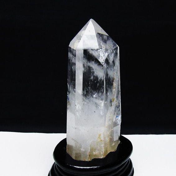 水晶 六角柱 ポイント 台座付属 一点物 送料無料 152-3768 : 天然石