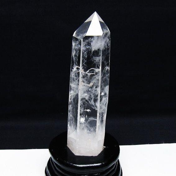 水晶 六角柱 ポイント 台座付属 一点物 送料無料 152-3811 : 天然石