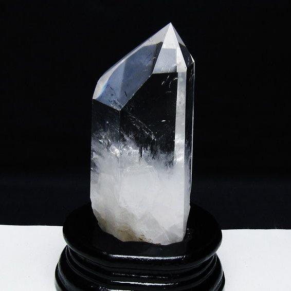 水晶 六角柱 ポイント 台座付属 一点物 送料無料 152-3814 : 天然石