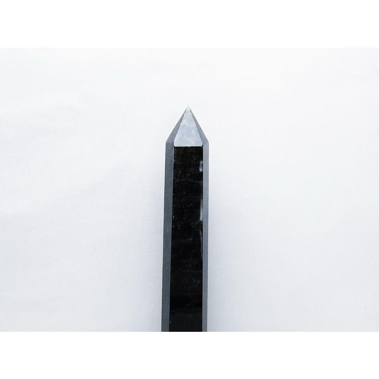 1.2Kg モリオン 黒水晶 六角柱 台座付属 一点物 152-4010 : 天然石 