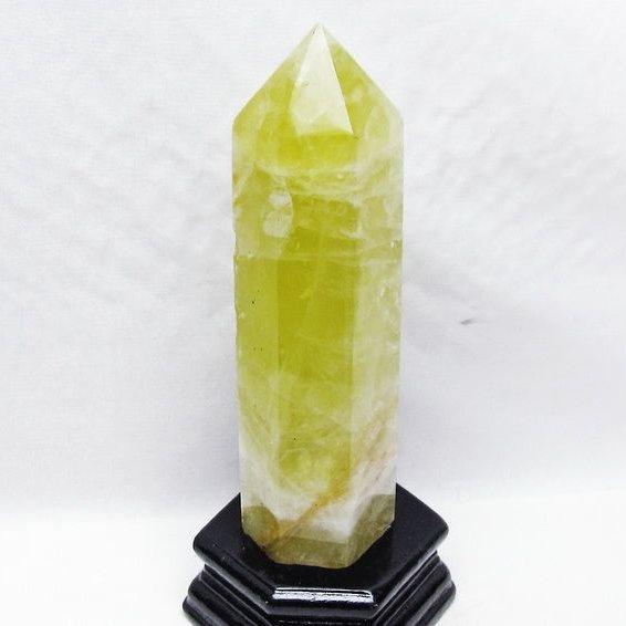 シトリン 六角柱 シトリンクォーツ ポイント 台座付属 一点物 152-4116